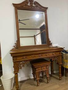 Vintage Solid Wood Dressing Table Set