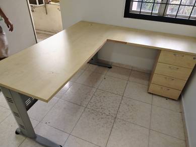 6FT L Shape Maple Table wt Drawer TF822