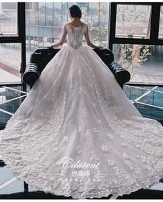 White fishtail wedding bridal dress gown RB1096