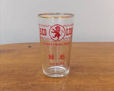 Antique F&N Red Lion Crown brand glass cup