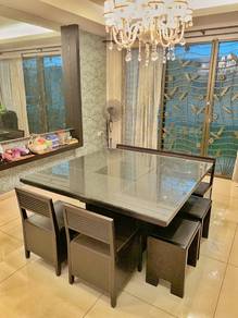 Lorenzo Heavy Duty Tempered Glass Dining TableSet 
