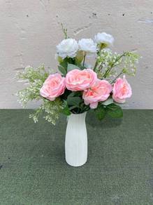 B674 Pasu Bunga Palsu Vase Artificial Rose Flower