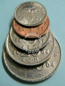 Coin Bunga Raya 1,5,10,20 &amp;50 sen tahun 2004