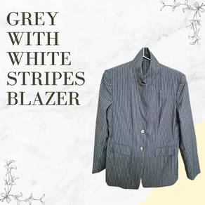 Grey with White Stripes Blazer