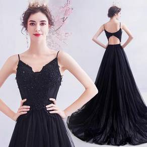 Black wedding prom evening dress gown RB1841