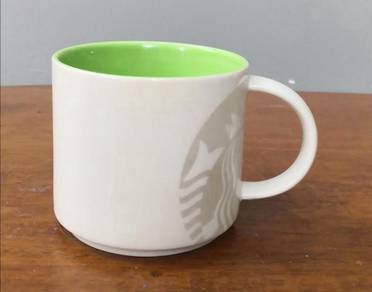 Starbucks mug green white