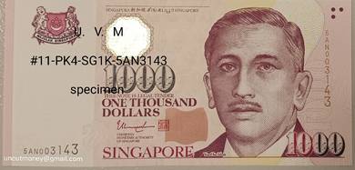 Singapore President's Portrait S$1000 #11-PK4-3143