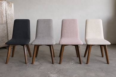 kerusi material fabric + kaki kayu solid