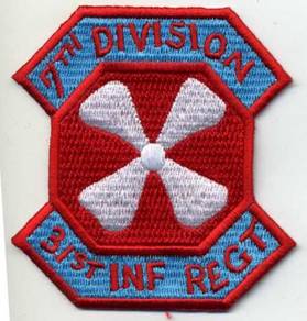 US 8TH ARMY 31ST INF REGT 7TH DIVISION Patch