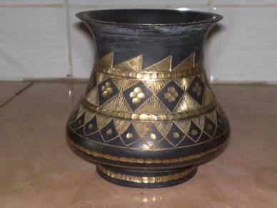 Cawan tembaga antique bronze brass jar bowl cup