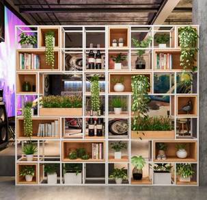 240x25x210cm WHITE Bookshelves display storage rak