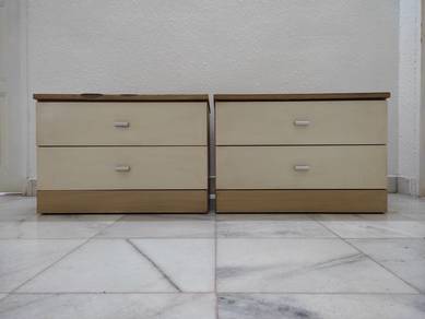 Set of 2 Side Table / Low Cabinet Drawers – Clean