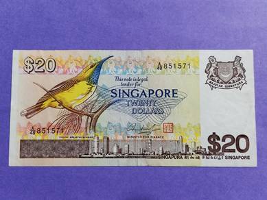 Singapore 20 dollars bird series 1979