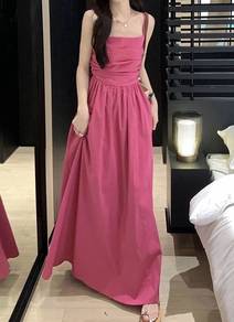 pink long dress