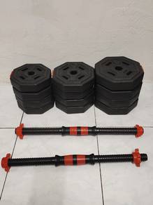 Adjustable Hexagon Rubber Plate Dumbbell 20kg