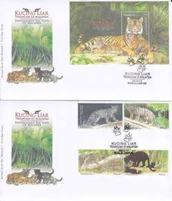 First Day Cover Endangered Big Cats Malaysia 2013