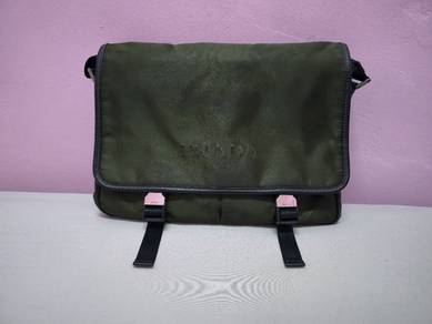 Prada Nylon Messeger Bag (Mimetico Green) with Aut