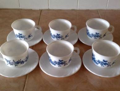 Cawan piring arcopal France tea cup saucer 6