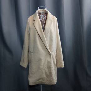 Korean Style Peach Long Trench Coat
