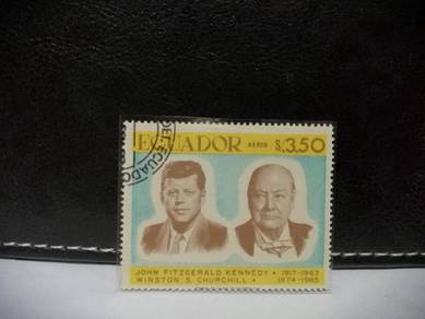 1967 Ecuador Stamp Kennedy Churchill