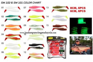 Opass swim min shad 6cm soft plastic 6pcs sm102