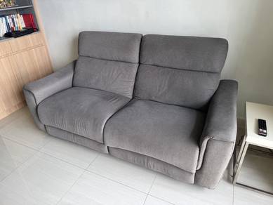 2 seaters Grey Fabric Recliber Sofa