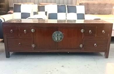 Oriental Chinese Style Cabinet with Brass locker