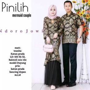 Pinilih mermaid kurung set top dress Batik black