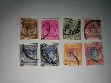 Malaya Singapore Stamps - 8 pcs