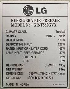 LG fridge refrigerator 2door 560L