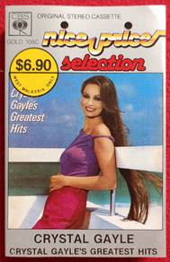 Crystal Gayle GREATEST HITS Cassette Tape