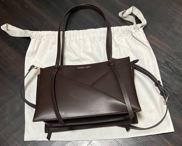 Midori Geometric Tote Bag-Espresso Brown