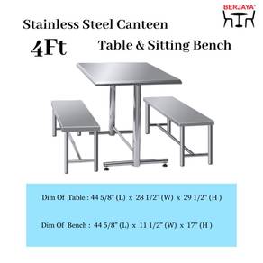 Food Court Table/Stainless Steel Canteen Table-4ft