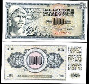 Yugoslavia 1000 dinara 1978 p 92 unc