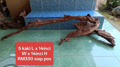 aquarium driftwood panjang body solid tenggelam