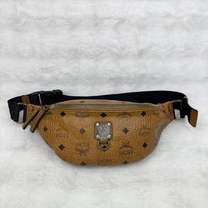 MCM Brown Fursten Belt Bag in Visetos Cognac
