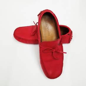 Emporio Armani Red Leather Driving Shoes