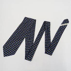Vintage Salvatore Ferragamo Blue Silk Tie