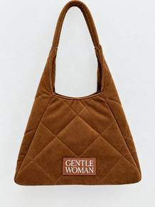GENTLE WOMAN QUILT HOBO BAG : Brown
