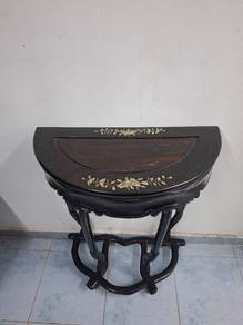 Meja Konsol Separuh Bulat Kayu Padu Dengan Inlay C