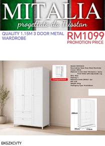 Quality Metal Wardrobe | Almari Baju Besi Kualiti 