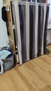 Bamboo Cupboard Cabinet with Cloth Curtain Cover