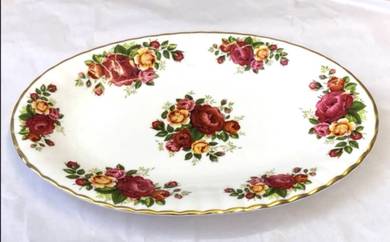 Vantage cottage rose oval plate