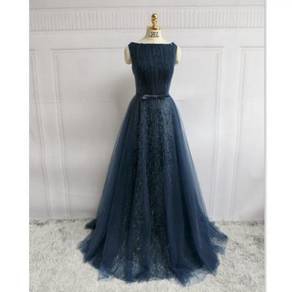 Blue prom dinner midi wedding bridal dress RBP0138
