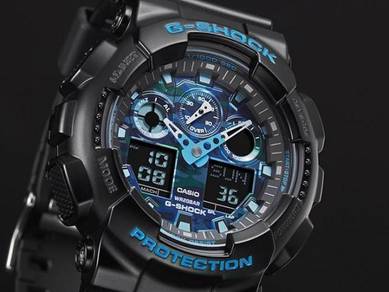 Watch - Casio G SHOCK GA100CB BLACK BLUE -ORIGINAL