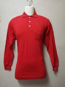 Vintage PLAIN T-Shirt Collar L/Sleeve JUSMAN 50/50