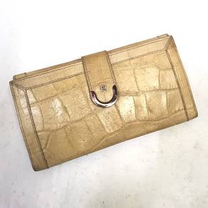 Etienne Aigner Leather Embossed Crocodile Long Wal