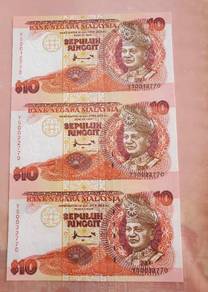 RM10 Uncut Banknote 3 Pieces