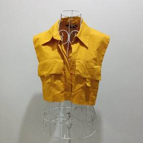 Zara mustard crop top