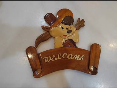 Vietnam wooden welcome sign